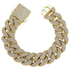 18mm Iced Cuban Link Bracelet in Yellow Gold 922.8cm  The Icetruck