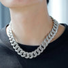 18mm Iced Cuban Link Chain in White Gold 2255.9cm  The Icetruck