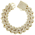20mm Diamond Prong Link Bracelet in Yellow Gold