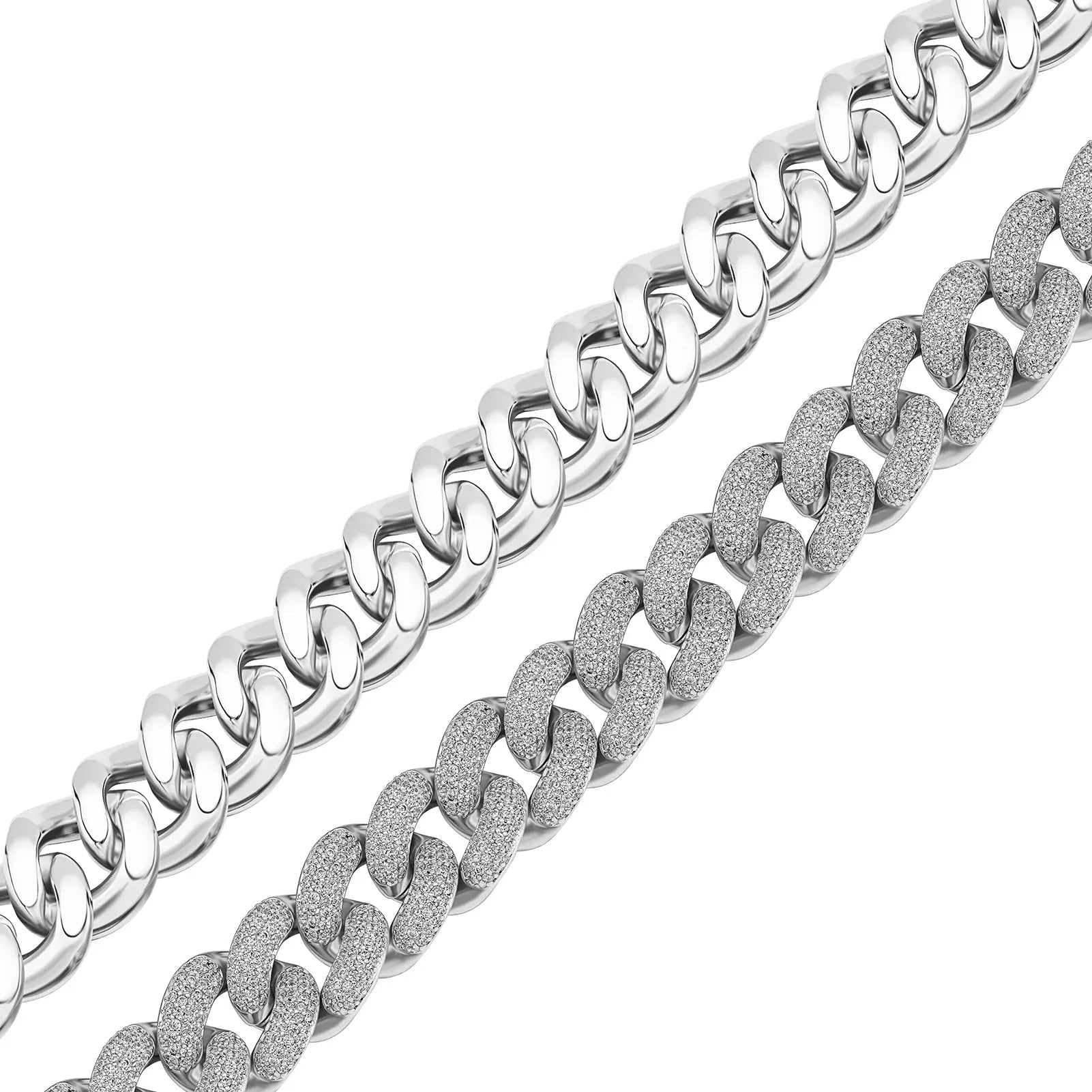 20mm Iced Cuban Link Chain in White Gold   The Icetruck