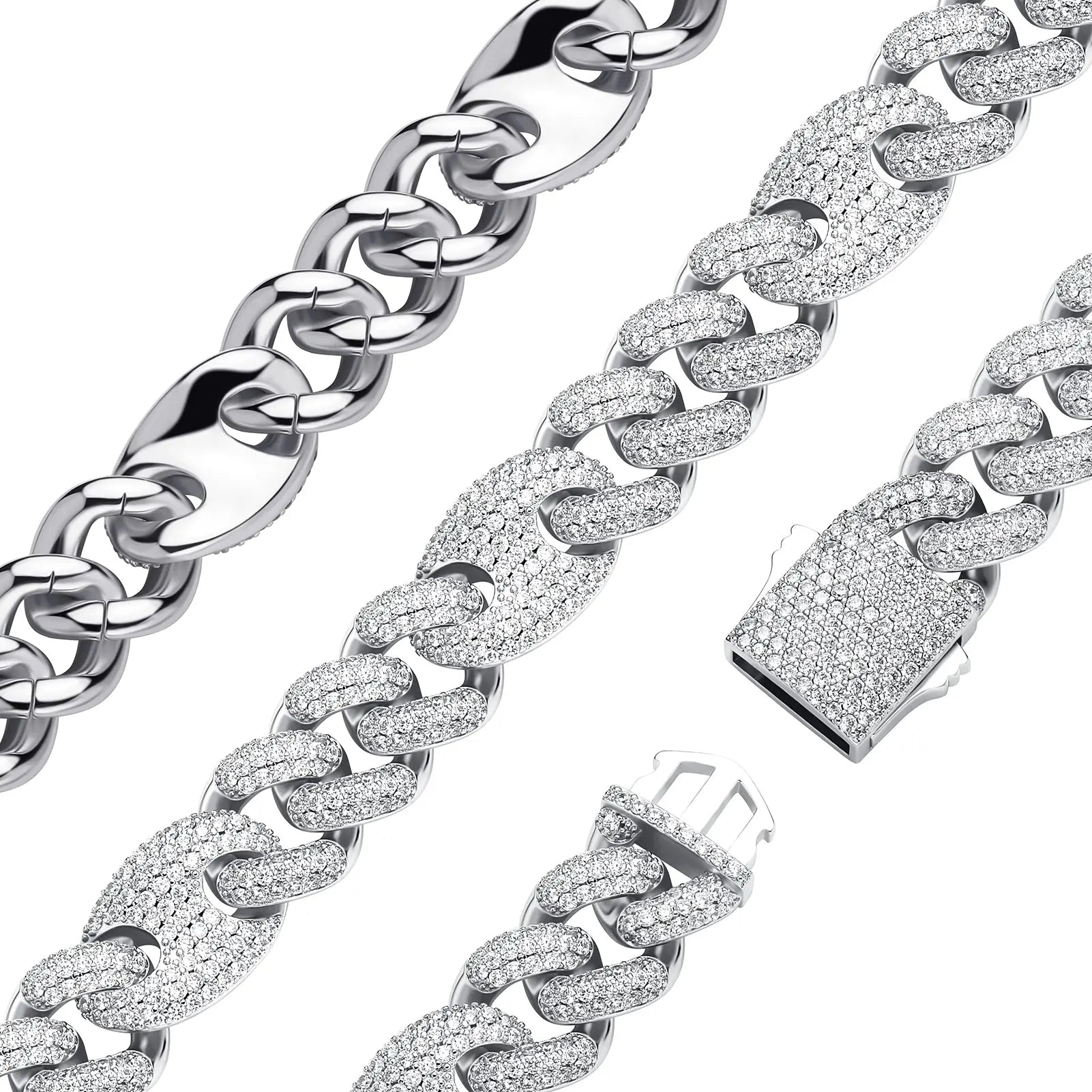 20mm Miami Cuban G-Link Bracelet in White Gold   The Icetruck