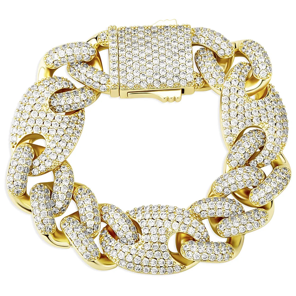 20mm Miami Cuban G-Link Bracelet in Yellow Gold 922.9cm  The Icetruck