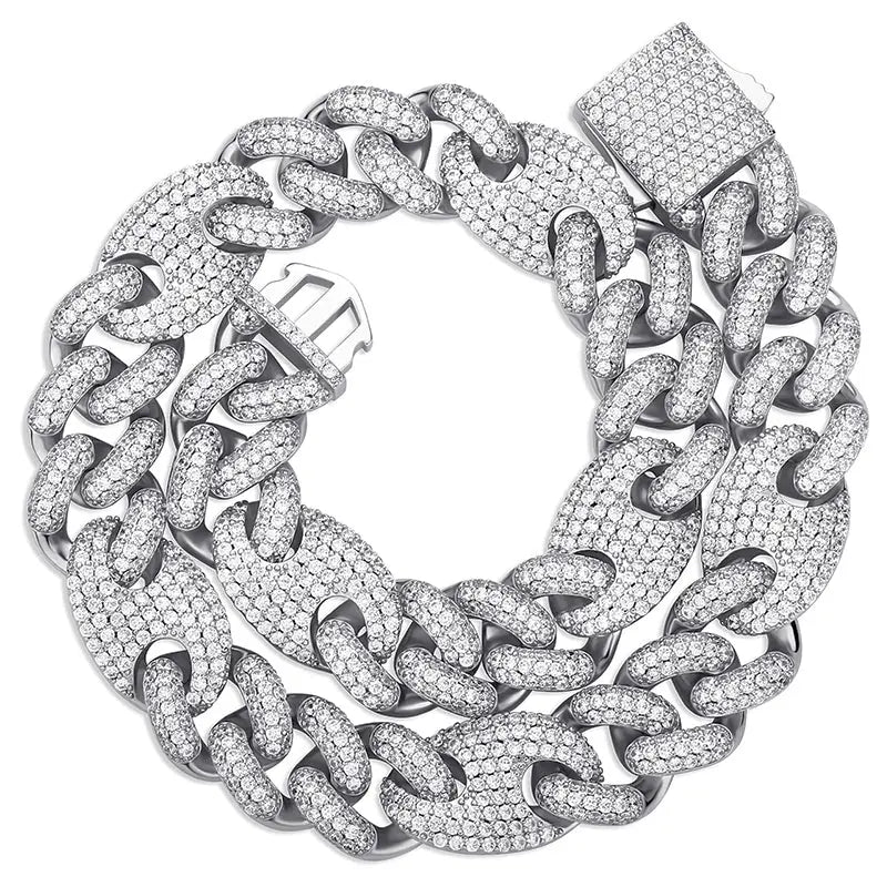 20mm Miami Cuban G-Link Chain in White Gold 2255.9cm  The Icetruck