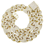 20mm Miami Cuban G-Link Chain in Yellow Gold