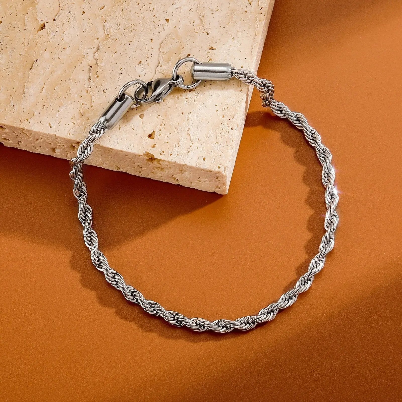 3mm Rope Bracelet in White Gold | - The Icetruck