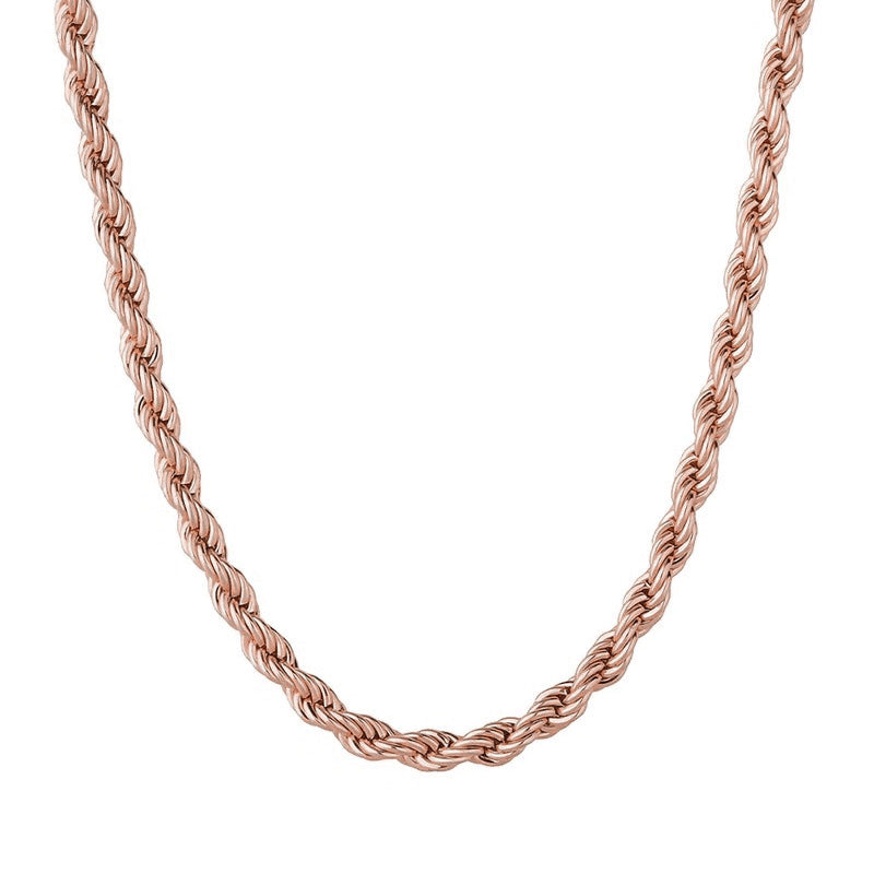 3mm Classic Rope Chain in Rose Gold