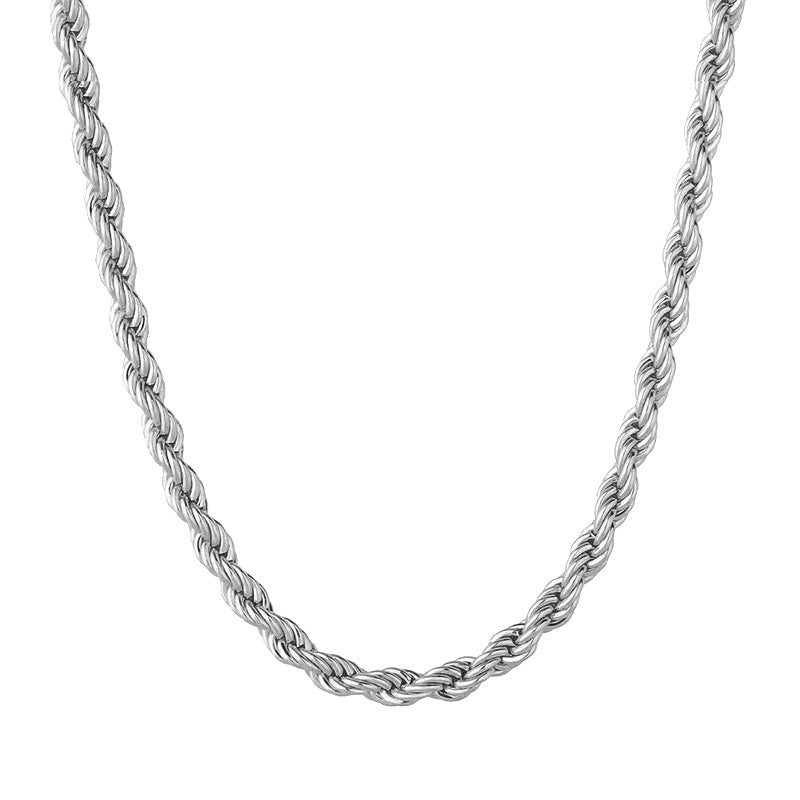 3mm Classic Rope Chain in White Gold