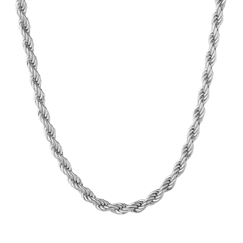 3mm Classic Rope Chain in White Gold