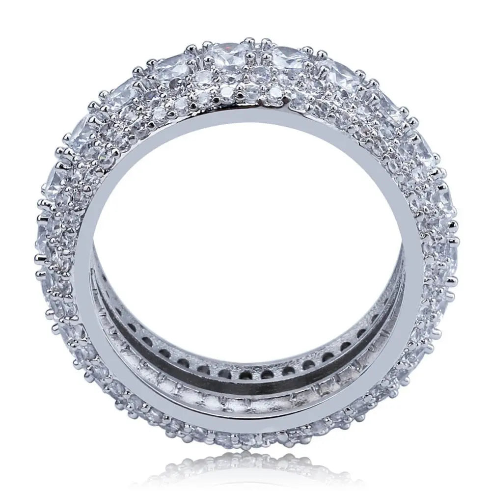 5 Layer Diamond Band Ring in White Gold | - The Icetruck
