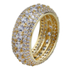 Load image into Gallery viewer, 5 Layer Diamond Band Ring in Yellow Gold | 7 / 18k Yellow Gold Plated - The Icetruck