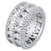 5 Row Diamond Band Ring in White Gold 11925Silvermadetoorder  The Icetruck