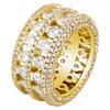 Charger l&#39;image dans la galerie, 5 Row Diamond Band Ring in Yellow Gold 11GoldVermeilmadetoorder  The Icetruck