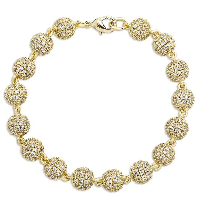 6mm Diamond Beads Bracelet in Yellow Gold 820.3cm  The Icetruck