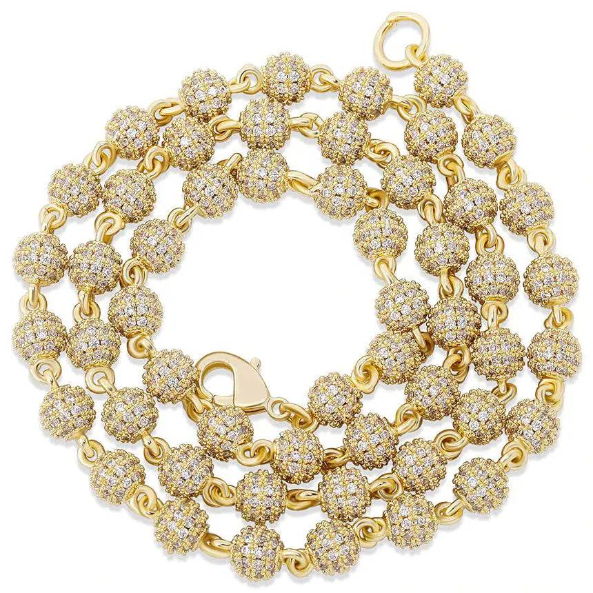 6mm Diamond Beads Chain in Yellow Gold 2050.8cm  The Icetruck