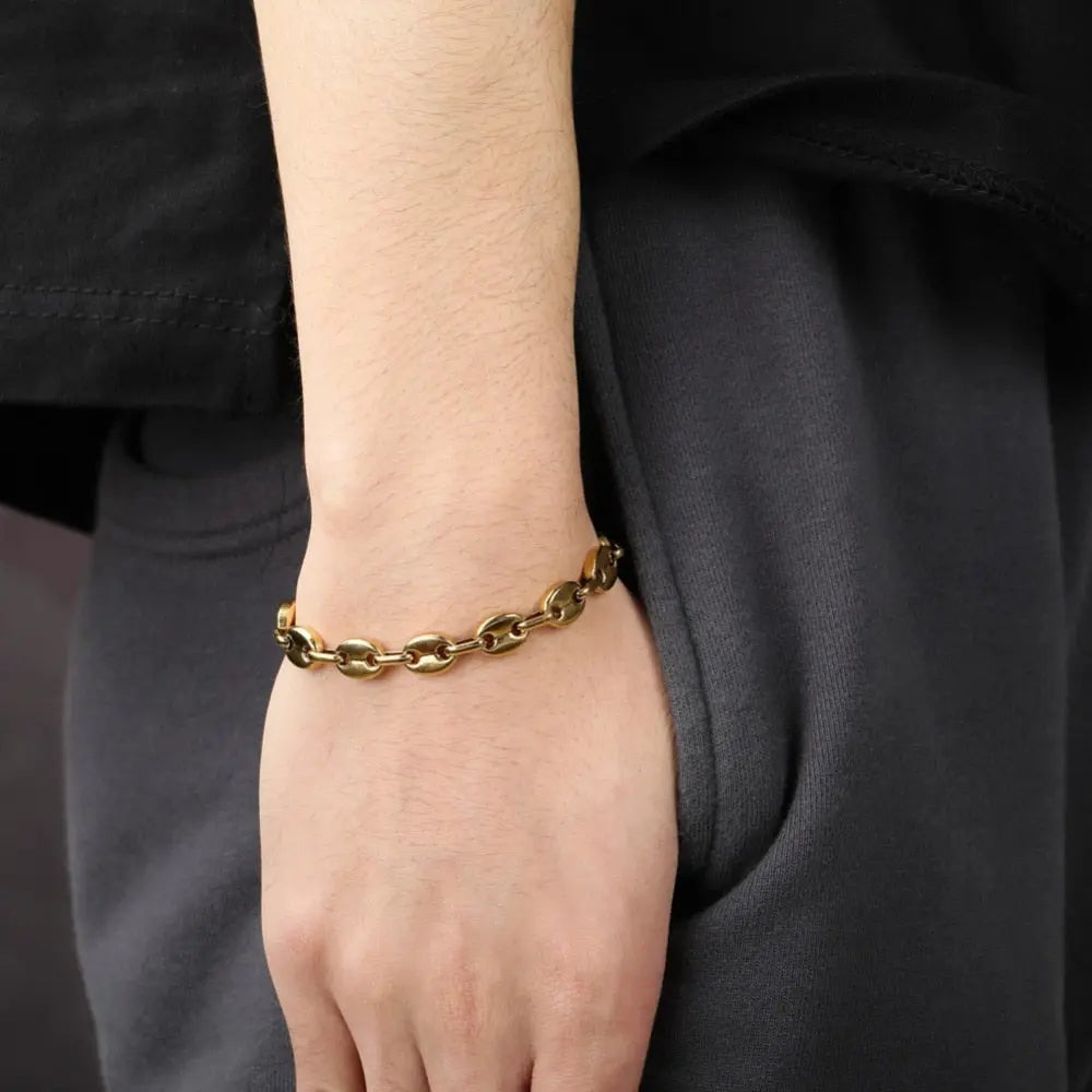 8mm G-Link Bracelet in Yellow Gold | - The Icetruck