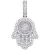 Load image into Gallery viewer, Baguette Diamond Hamza Pendant 925Silvermadetoorder  The Icetruck