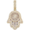 Load image into Gallery viewer, Baguette Diamond Hamza Pendant 18kYellowGoldPlated  The Icetruck