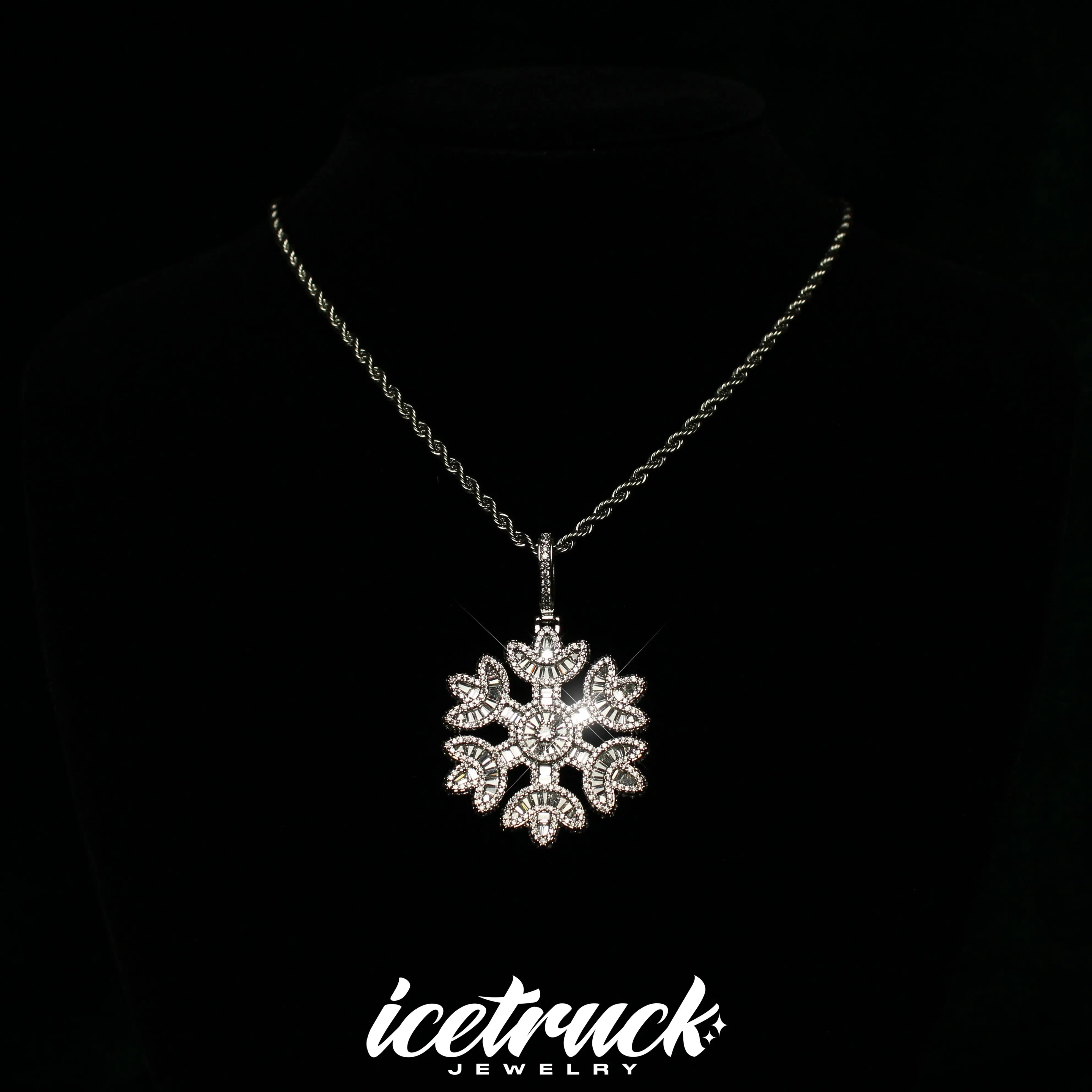 Baguette Diamond Snowflake Pendant | - The Icetruck