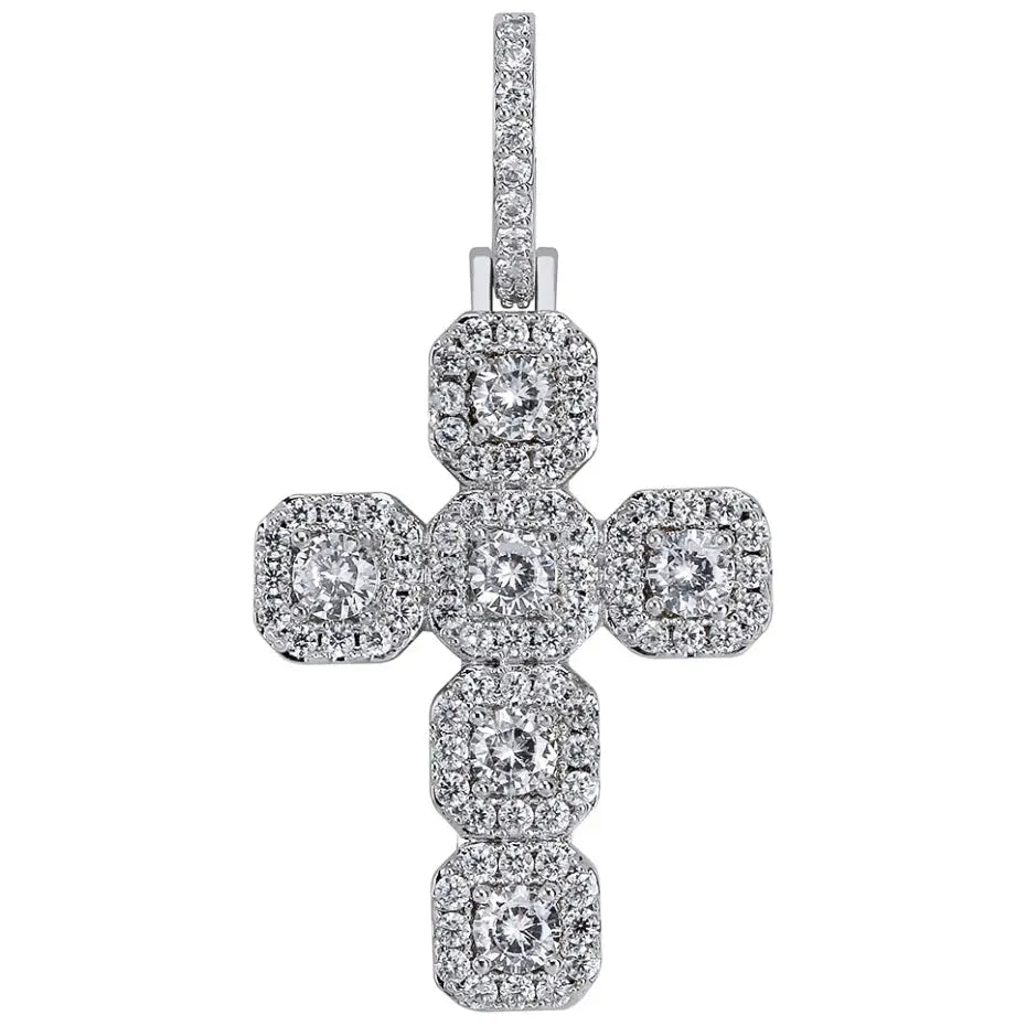 Big Iced Cross Pendant 925Silvermadetoorder  The Icetruck