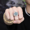 Load image into Gallery viewer, Blue Diamond Star Ring in White Gold | - The Icetruck