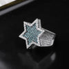 Load image into Gallery viewer, Blue Diamond Star Ring in White Gold | - The Icetruck