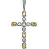 Canary Yellow Cross Pendant 925Silvermadetoorder  The Icetruck