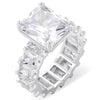 Charger l&#39;image dans la galerie, Center Stone Baguette Band Ring in White Gold 1062mm925Silvermadetoorder  The Icetruck