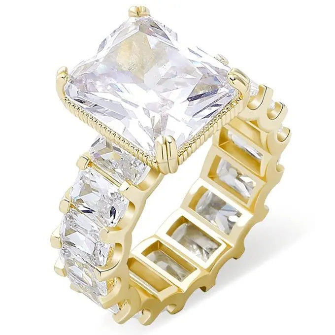 Center Stone Baguette Band Ring in Yellow Gold 1062mmGoldVermeilmadetoorder  The Icetruck