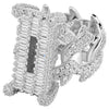Charger l&#39;image dans la galerie, Clustered Baguette Cuban Ring in White Gold 1164.7mm925Silvermadetoorder  The Icetruck
