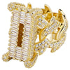 Clustered Baguette Cuban Ring in Yellow Gold 1164.7mmGoldVermeilmadetoorder  The Icetruck