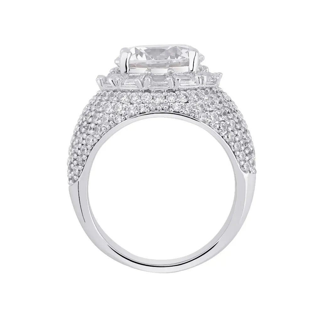 Clustered Diamond Band Ring in White Gold | - The Icetruck