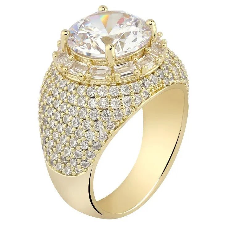 Clustered Diamond Band Ring in Yellow Gold 1164.7mmGoldVermeilmadetoorder  The Icetruck