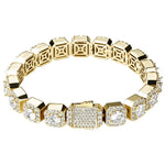 Clustered Tennis Bracelet in Yellow Gold