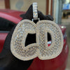 Load image into Gallery viewer, Custom Baguette Diamond Bubble Font Pendant | - The Icetruck