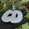 Custom Baguette Diamond Bubble Font Pendant | - The Icetruck