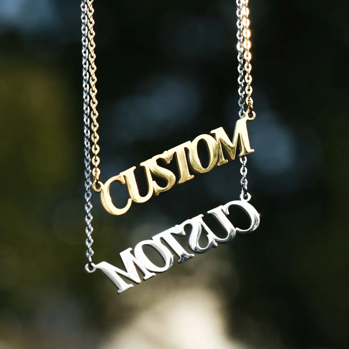 Custom Stainless Steel Name Necklace 18kYellowGoldPlated  The Icetruck