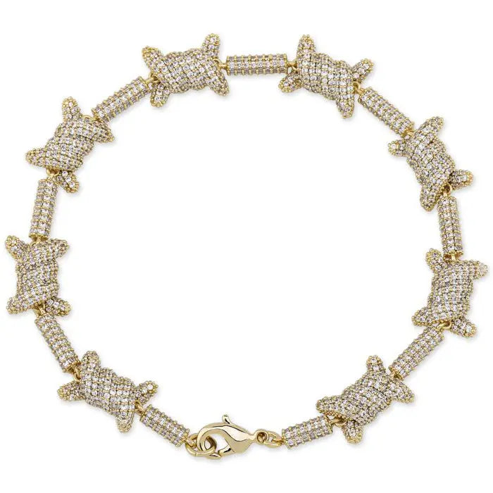 Diamond Barb Wire Bracelet in Yellow Gold 820.3cm  The Icetruck