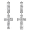 Load image into Gallery viewer, Diamond Cross Hoop Earrings in White Gold   The Icetruck