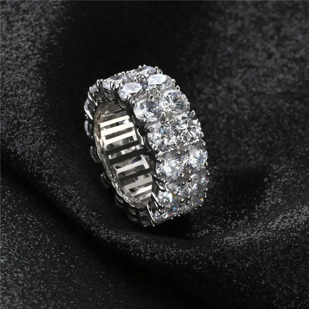 Double Row Eternity Ring in White Gold   The Icetruck