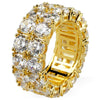 Double Row Eternity Ring in Yellow Gold 11GoldVermeilmadetoorder  The Icetruck