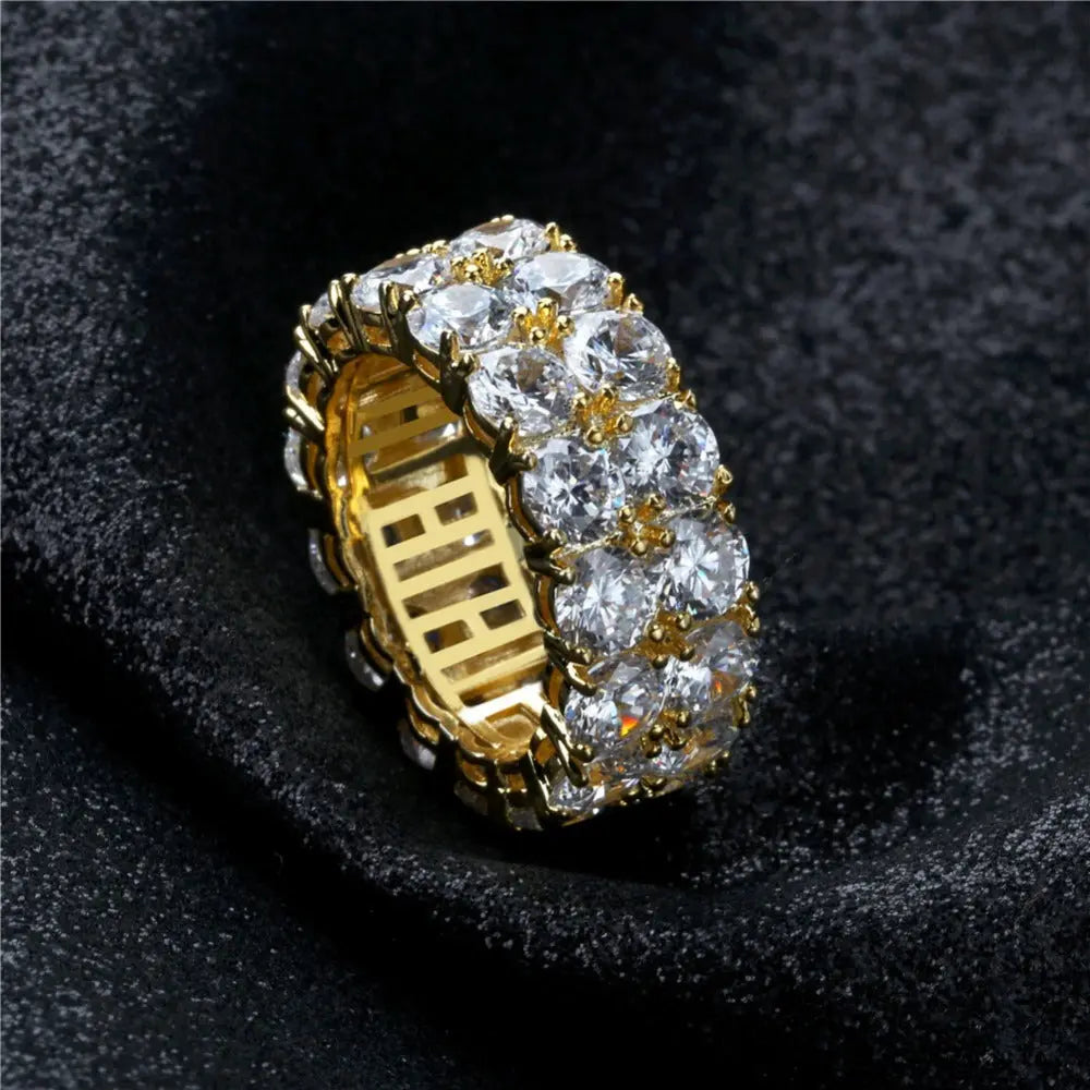 Double Row Eternity Ring in Yellow Gold   The Icetruck