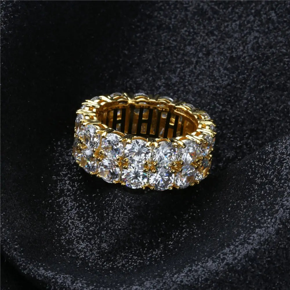Double Row Eternity Ring in Yellow Gold   The Icetruck
