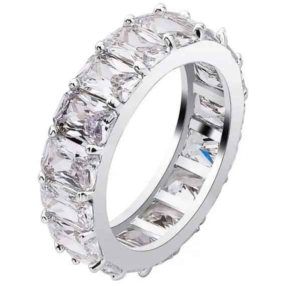 Iced Baguette Ring in White Gold 11925Silvermadetoorder  The Icetruck