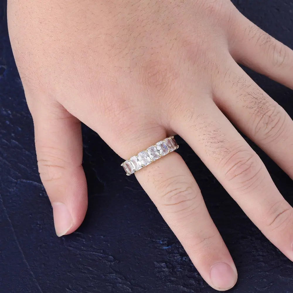 Iced Baguette Ring in White Gold   The Icetruck