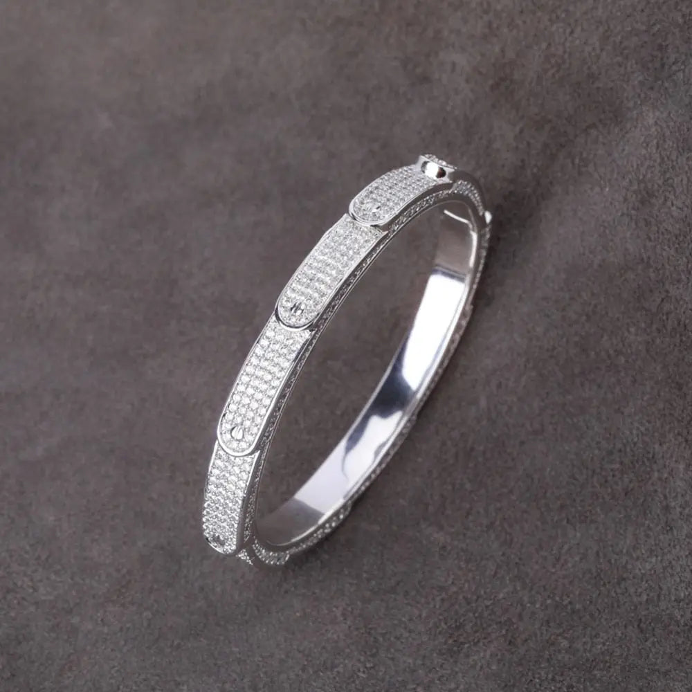 Iced Band Bracelet in White Gold | - The Icetruck