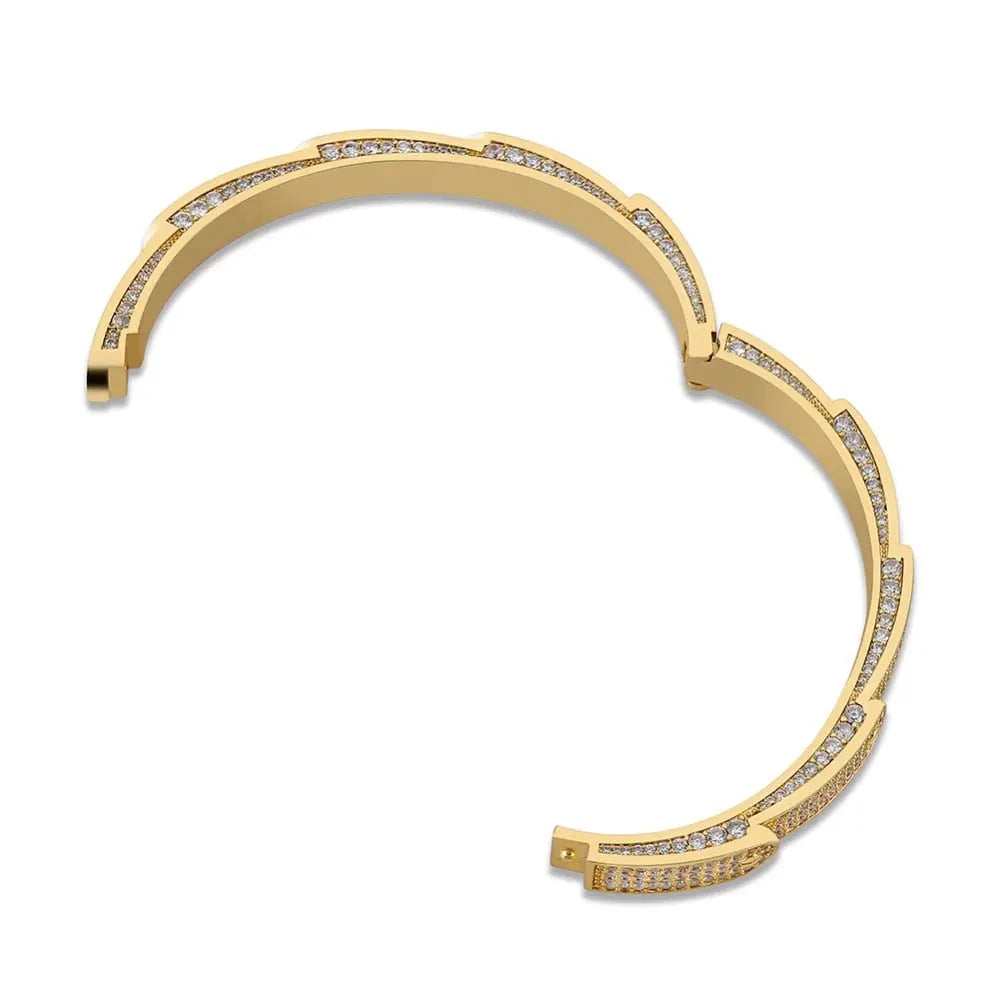 Iced Band Bracelet in Yellow Gold | - The Icetruck