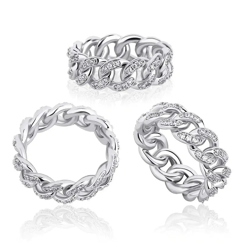 Iced Cuban Ring in White Gold | - The Icetruck