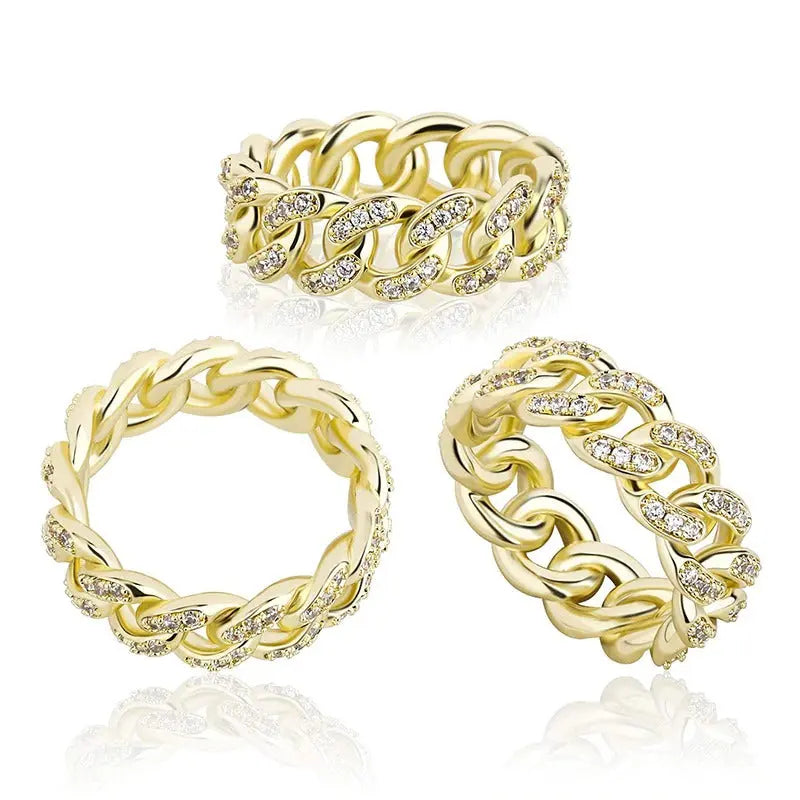 Iced Cuban Ring in Yellow Gold | - The Icetruck
