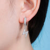 Load image into Gallery viewer, Iced Lightning Hoop Earrings in White Gold | - The Icetruck