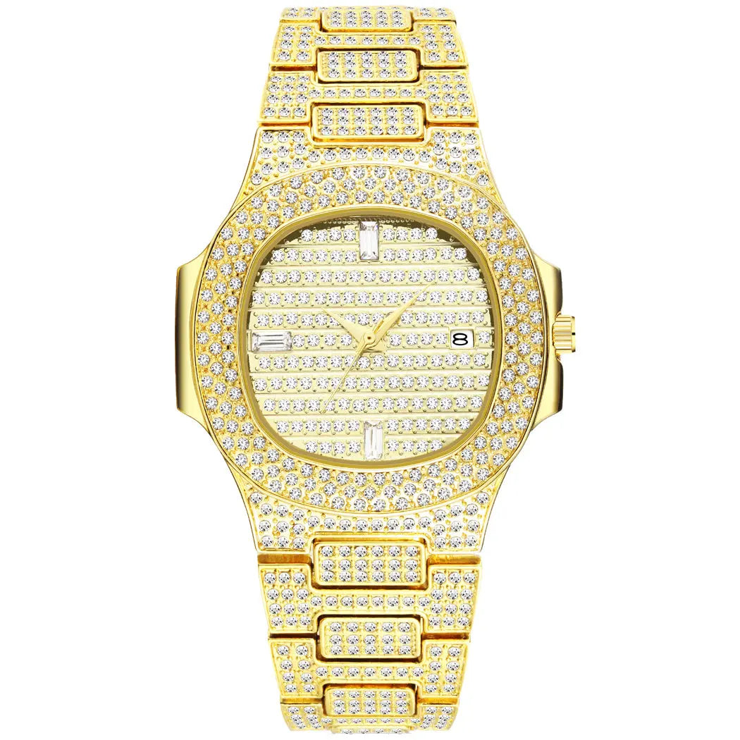 Iced Nautilus Watch in Yellow Gold   The Icetruck